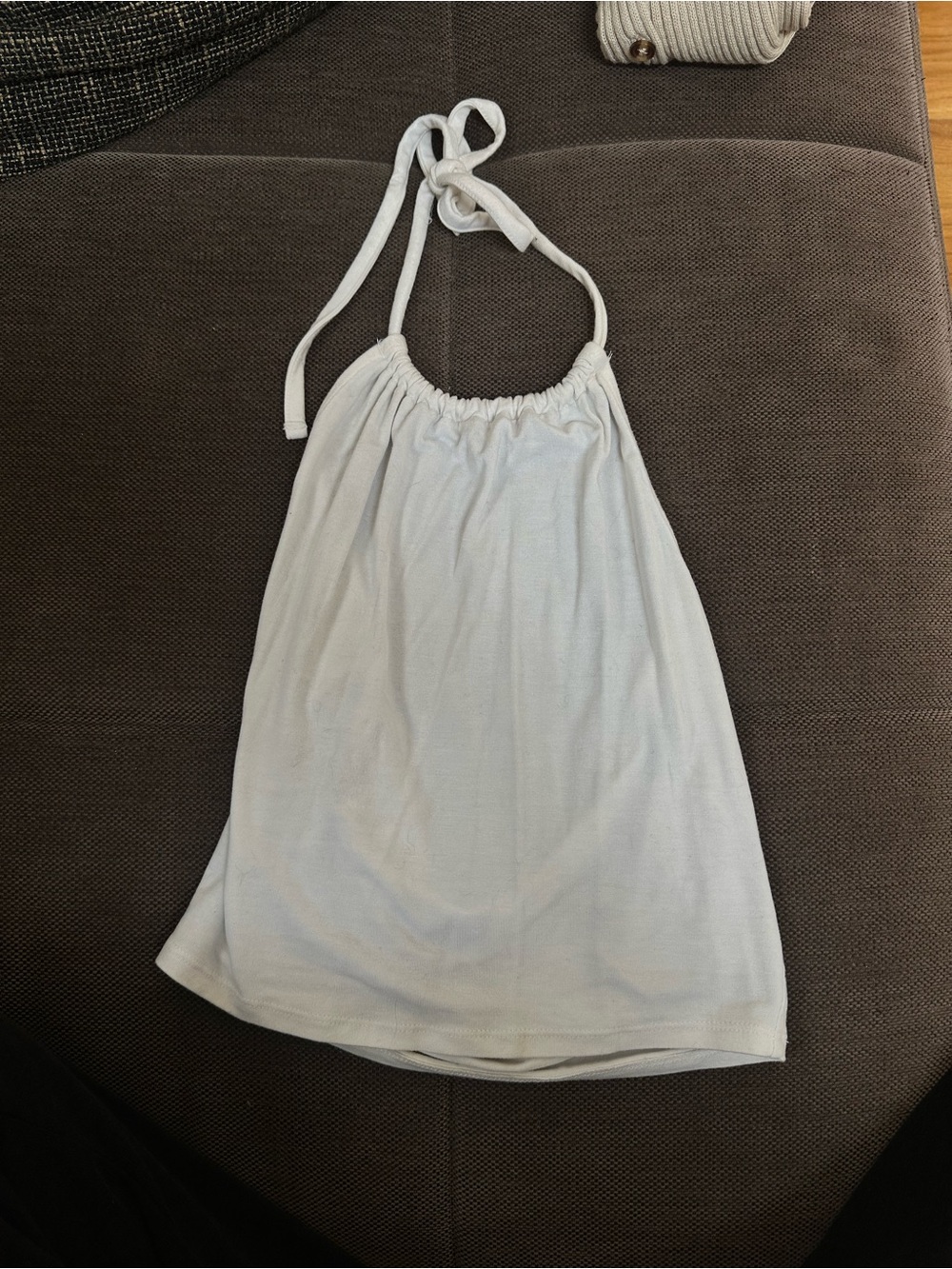 White Halter Tank Top